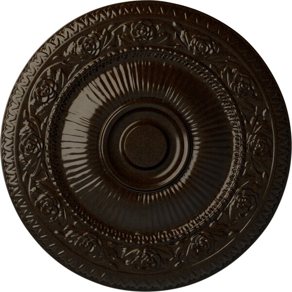 Ekena Millwork Neuveau Ceiling Medallion (Fits Canopies up to 6 3/8"), Hand-Painted Bronze, 24 1/4"OD x 2"P CM24NABZS - main